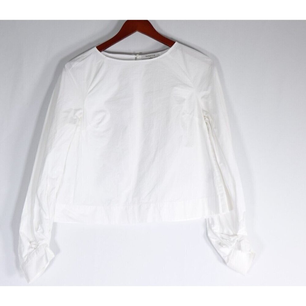 Aritzia Babaton Women's Size Small Espace White Niki Blouse Cotton Poplin Top - Picture 3 of 9